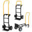Chariot de manutention à double usage à 2 roues et chariot à 4 roues avec roues pivotantes, capacité de 150 kg, plateforme robuste pour déménagement, entrepôt, jardinage et courses.