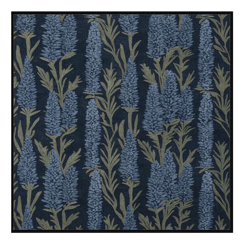 Tapis gris botanique lavable à la machine, Carré 4 pi