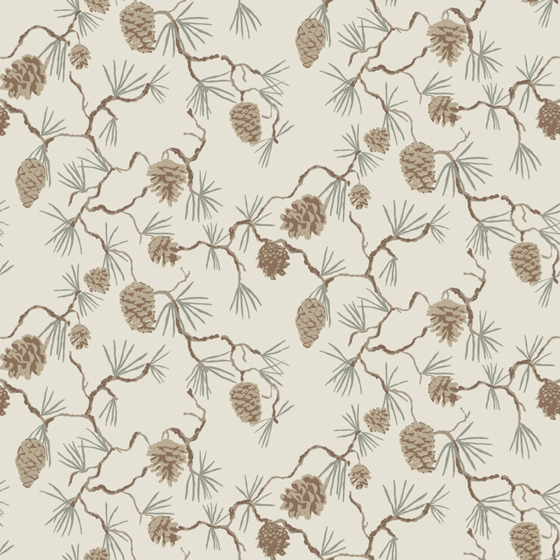 Ester Tallskog Motif Wallpaper, Beige