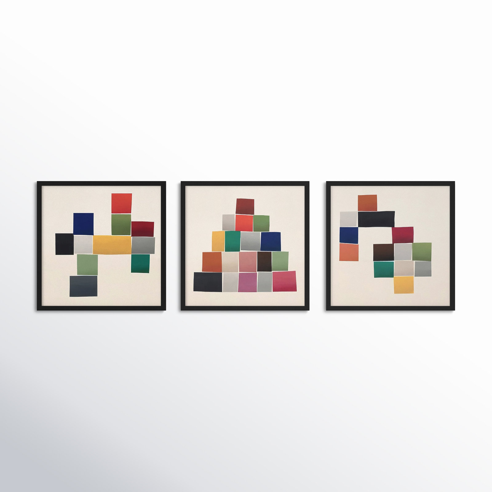 Jewels. Set Of 3 by Lee Lessem, Black Framed, 16" H x 16" W x 1.25" D