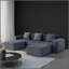 Canapé-lit modulaire de 118 pouces en velours côtelé gris-1880658789