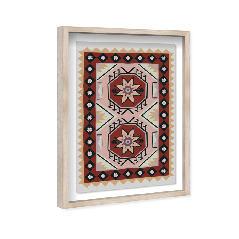Daylight Damask Print by Oliver Gal, 25.5"H x 17.5"W, Natural Oak Shadowbox