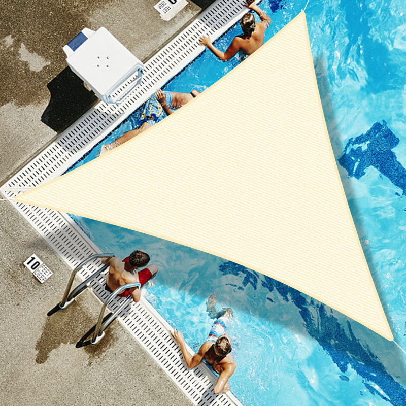 LOVE STORE Voile d'ombrage triangulaire de taille personnalisée, 11 pi x 11 pi x 11 pi, Crème
