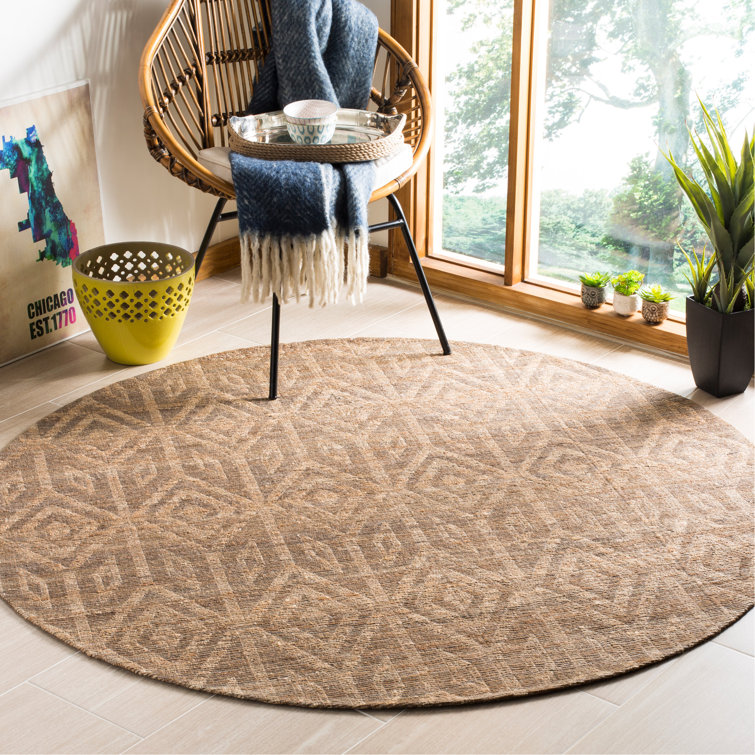 Mora Hand Woven Jute/Cotton Geometric Rug in Camel