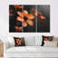 Ensemble de décoration murale cornouiller monochrome orange et noir Summer Flower II-107190556-107190558