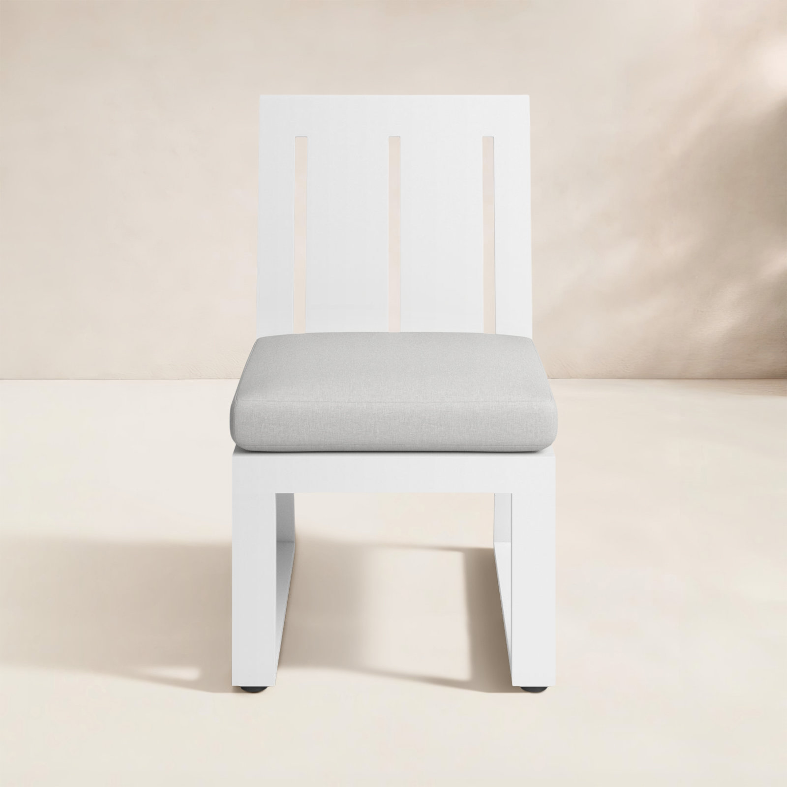 Camela Premium All-Weather Wicker Outdoor Dining Side Chair with Sunbrella® Cushion, Cast Silver Sunbrella®