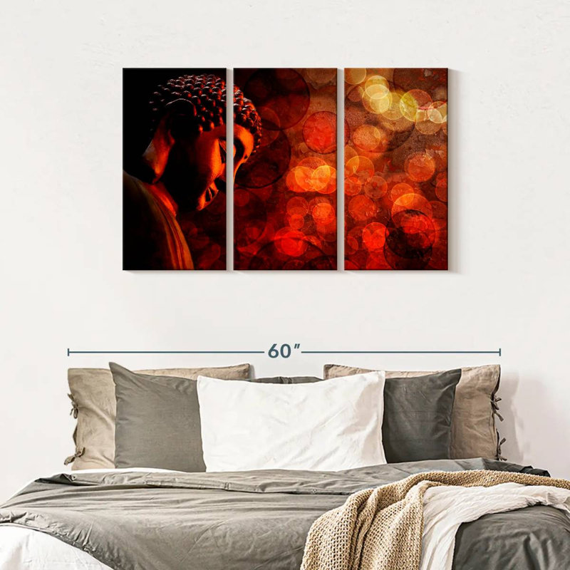 «Red Buddha», reproduction sur toile, H 28 po x l 45 po x 1,25 po