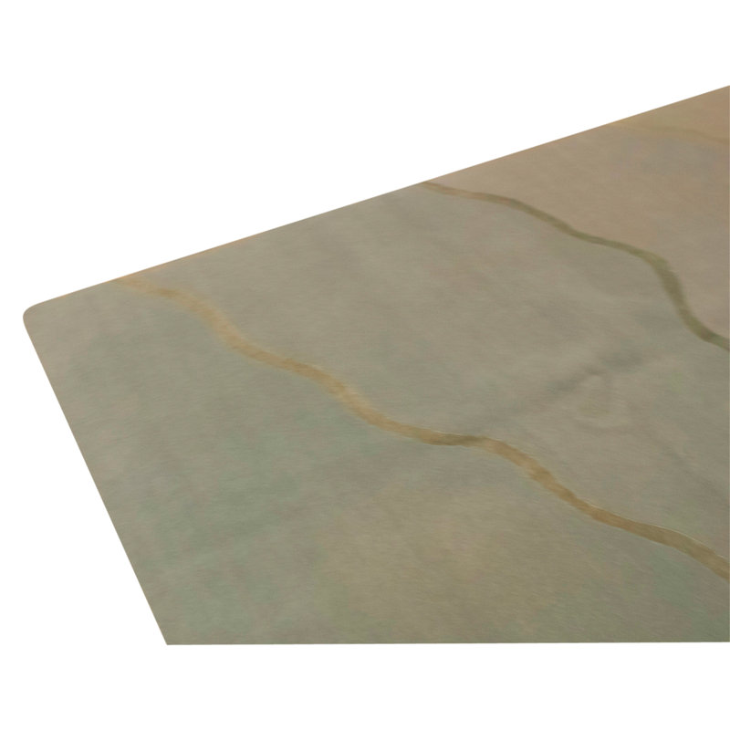 Tapis unique vert / beige de 6 pi 2 po x 9 pi 3 po