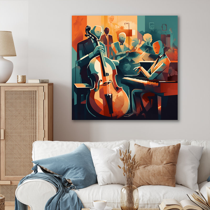 Performance musicale au club I - Impression sans cadre sur métal, H 16 po x l 16 po x P 1 po