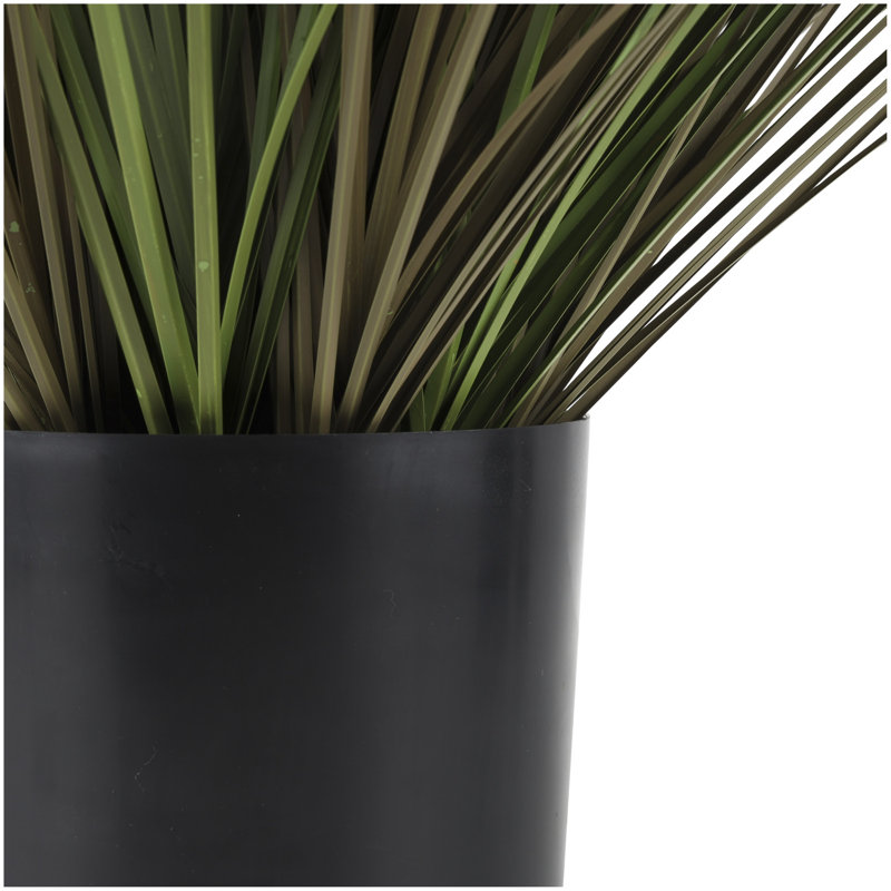 36'' Faux Onion Grass Grass in Pot, Green