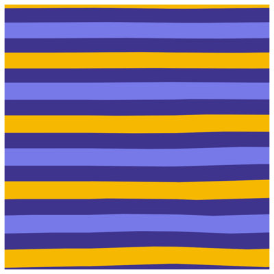 Édredon à rayures bleues et orange
