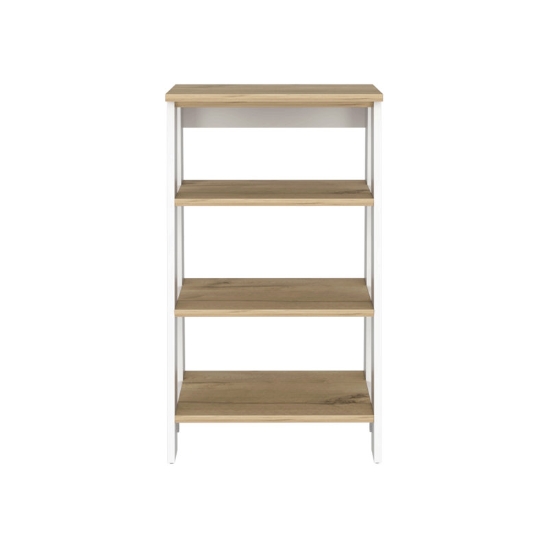 Cabinet H 30 ", quatre tablettes, vertical, Blanc/naturel