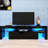 20 Colors Led Tv Cabinet, Modern Black, 63X13.8X17.7In, Fits 60-69" Tvs, 70.6Lbs, With Remote Control Colours Lighted Black Stand For 60 - 69 Inch Tvs