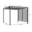 3 x 2.8m Grey Metal Pergola with Retractable 180GSM Polyester Canopy, Adjustable Sun Shade and Drainage Grommets for Outdoor Patio Use