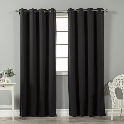 Linhart Solid Fire Retardant Blackout Thermal Grommet Panels (Set of 2) 