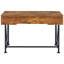 Bureau rectangulaire antique couleur muscade et noir, 3 tiroirs, pour usage professionnel. Bureau brun avec tiroirs finis, fonctionnel pour bureau à domicile.
