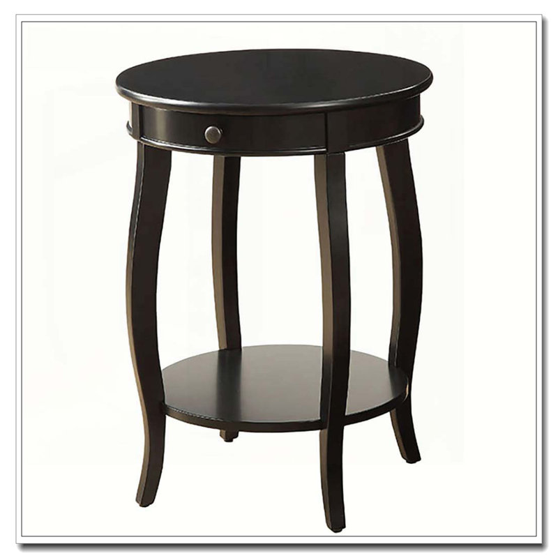 Table de bout noire à 1 tiroir