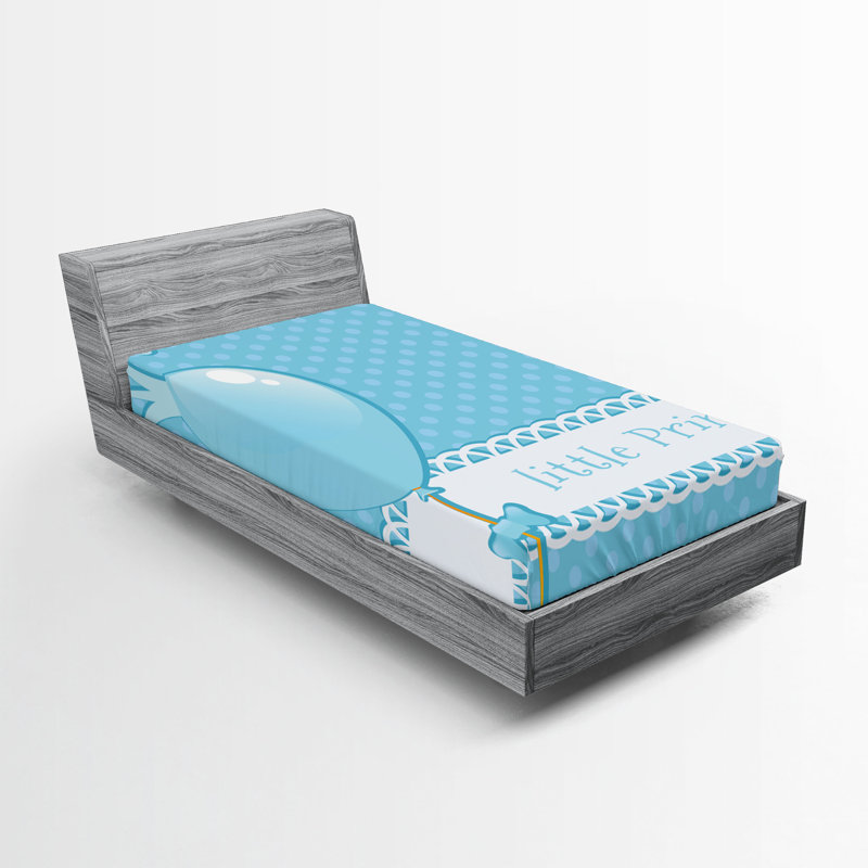 Ensemble de 2 draps-housse Ambesonne Party Little Prince Party - bleu pâle, Drap-housse pour lit simple
