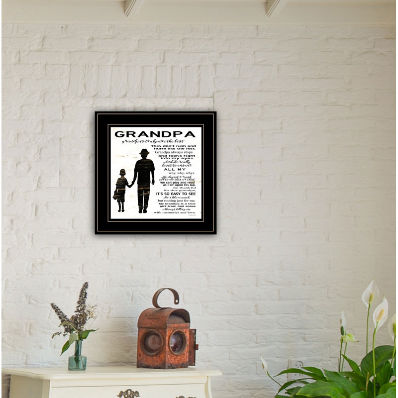 Reproduction d’art textuel sur papier encadrée « My Grandpa is the Best » par Cindy Jacobs