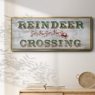 Reindeer Crossing- Framed Canvas