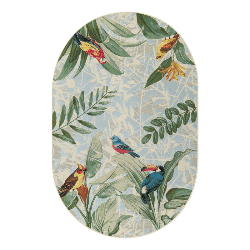 Tapis d'extérieur moderne Shar Multi_Unique, Ovale 7 pi 1 po x 10 pi