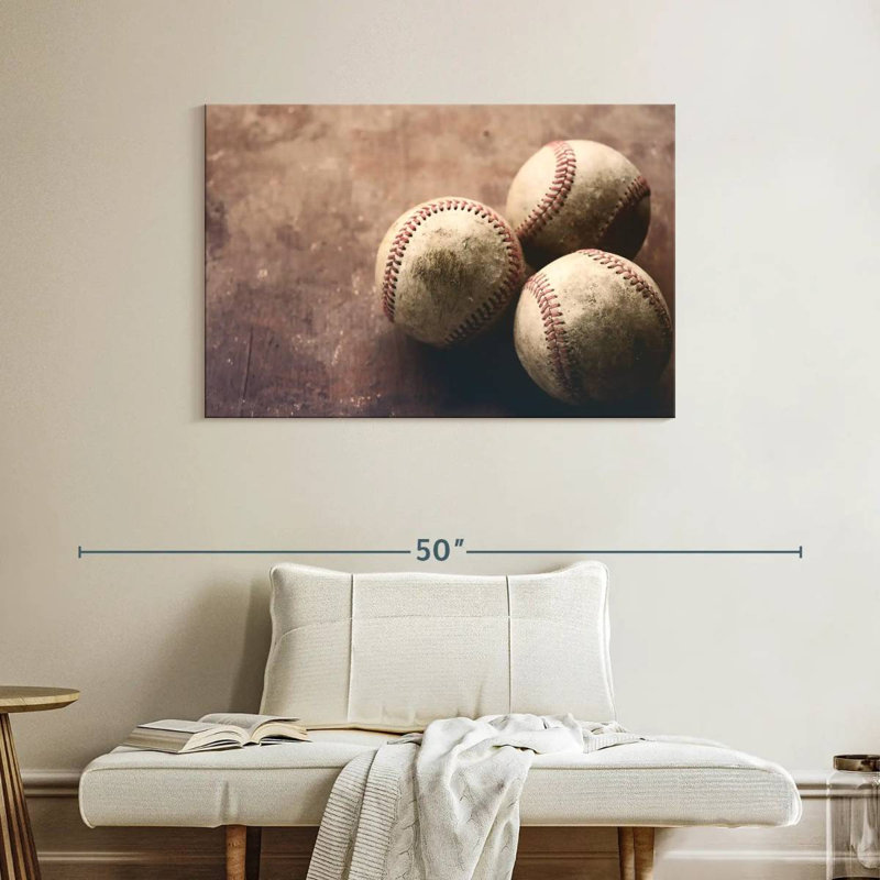 Trio de baseball Sireci, H 26 po x l 39 po