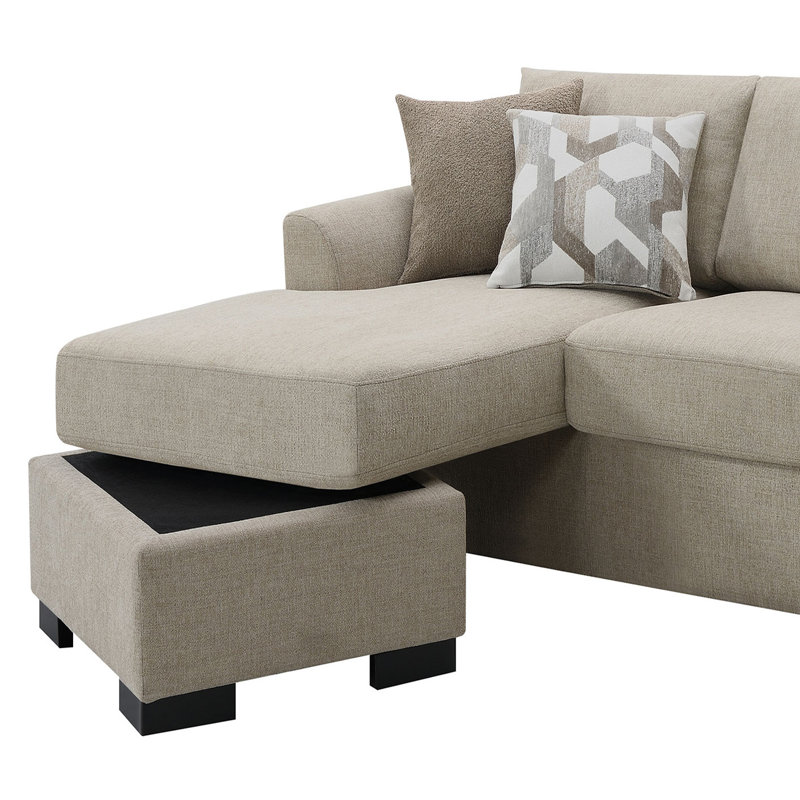 Canapé-lit modulaire rembourré Napa, Tissu chameau