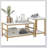 Coffee Tables Set of 2, 2-Rier Rectangle and Round Coffee Table with Storage Shelves