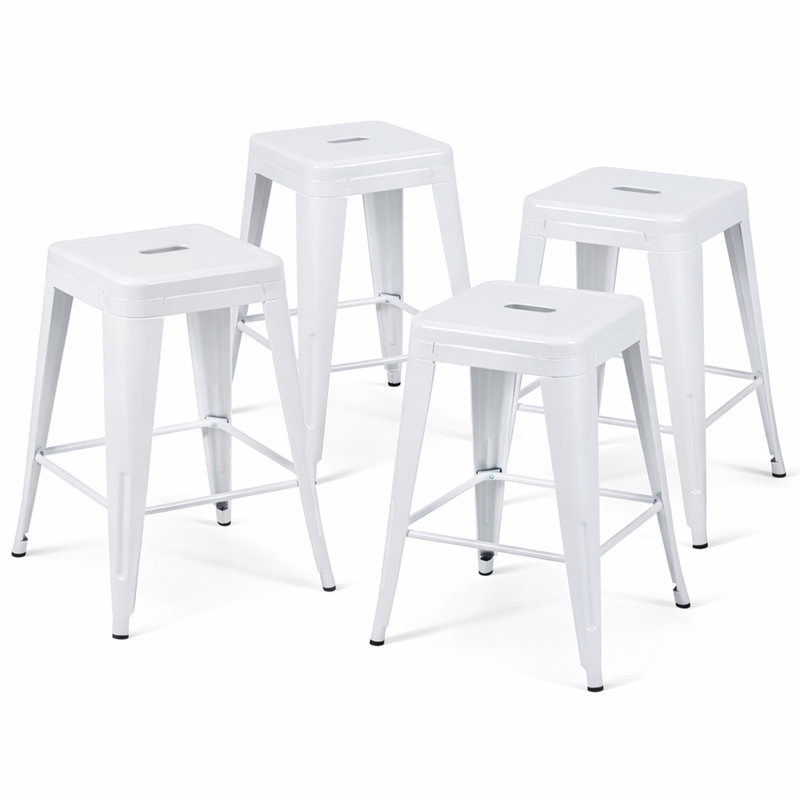 Tabouret à hauteur de comptoir 24 po, Blanc, Tabouret de comptoir (siège d’une hauteur de 24