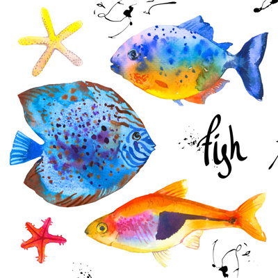 Tropical Marine Fish by MonaMonash - Wrapped Canvas Painting