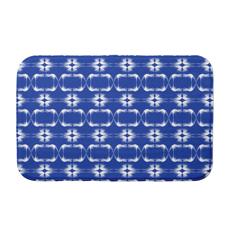 Tapis pour salle de bain higgston, l 17 po x L 24 po, Bleu