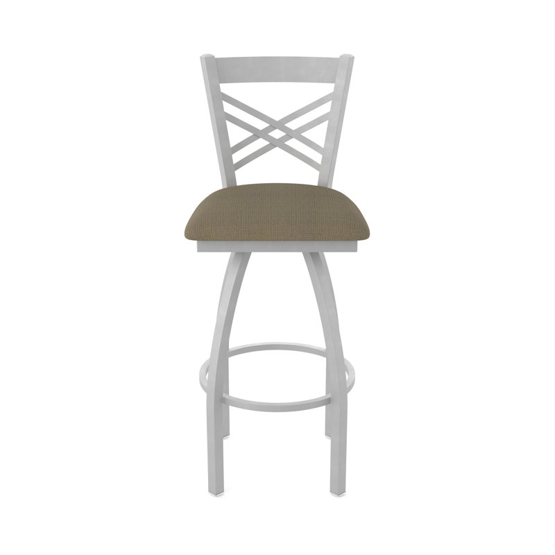 820 Catalina Swivel Stool, Anodized Nickel, Counter Stool (25" Seat Height), Fabric-Graph Cork