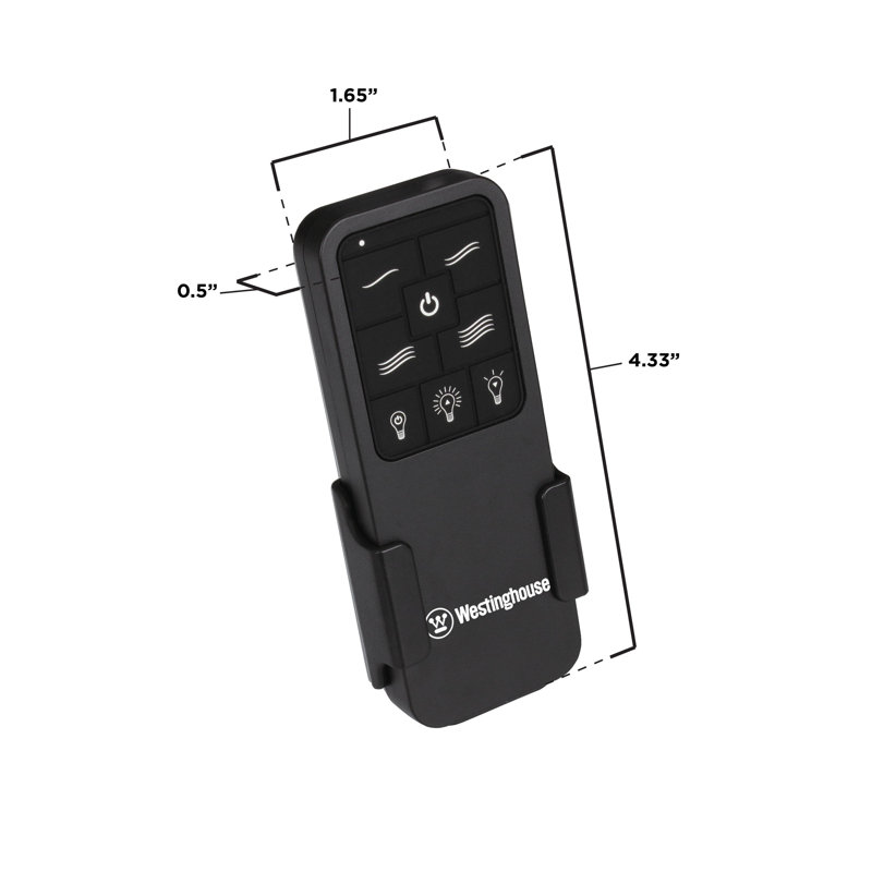 Black Four Speed Ceiling Fan Remote Control with Backlit Buttons