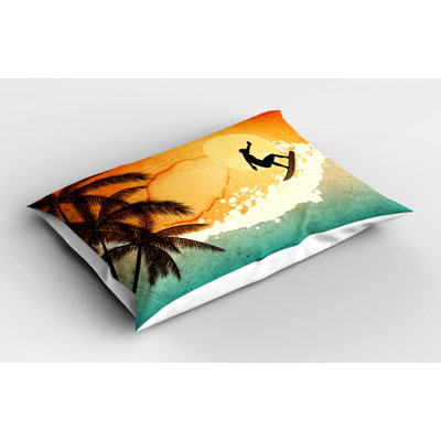 Black/Blue/Orange Polyester Microfiber Piece Sham