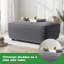 Repose-pieds rectangulaire en mélange de lin gris Lizzy