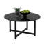 Table basse ronde noire entière de 35,5 po, table basse transparente, tables d'appoint modernes pour le salon, meubles de salon
