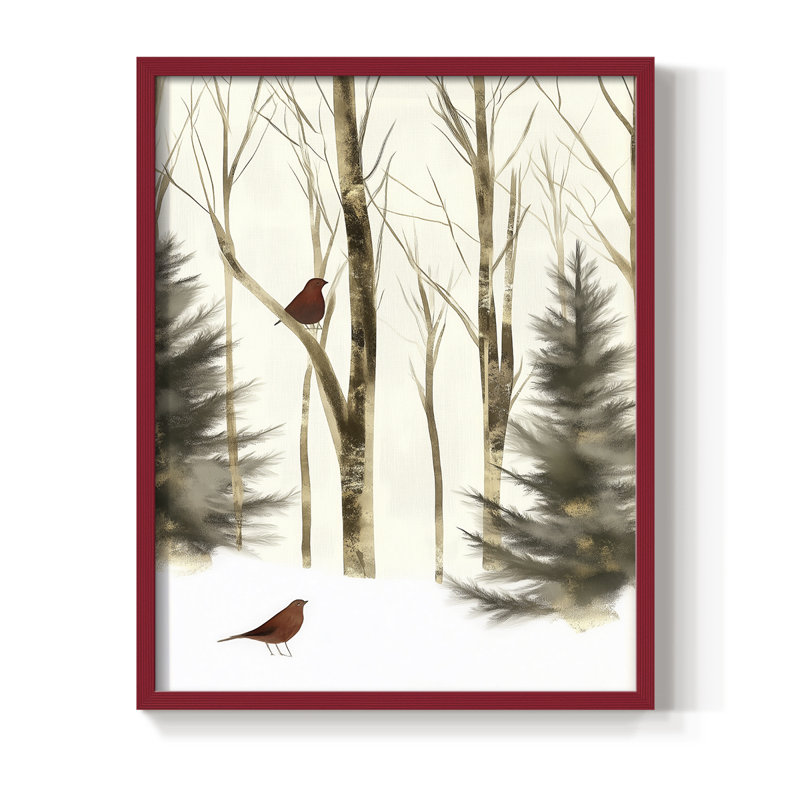Christmas Holiday Art CCLXXXIX Framed Print - Solid Wood, H 21 po x l 17 po, Rouge