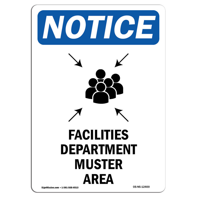 Facilities Department Aluminum Sign 12 x 18