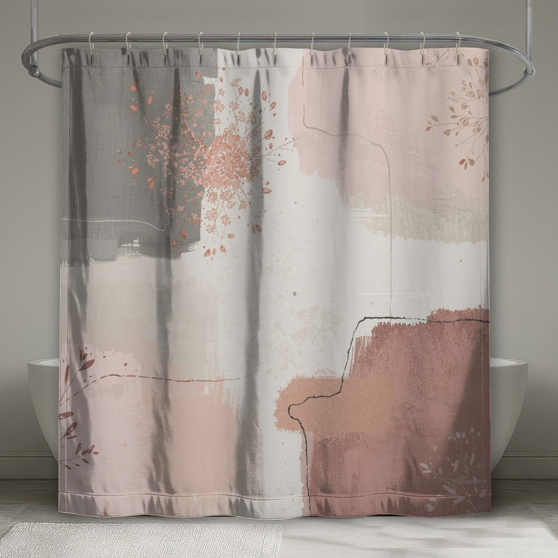 Rideaux de douche Floral Abstract Art, L 70 po x H 84 po