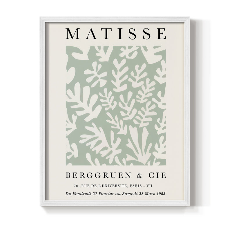 Matisse CLxxviii, reproduction encadrée - bois massif, Cadre blanc, H 10 po x l 8 po