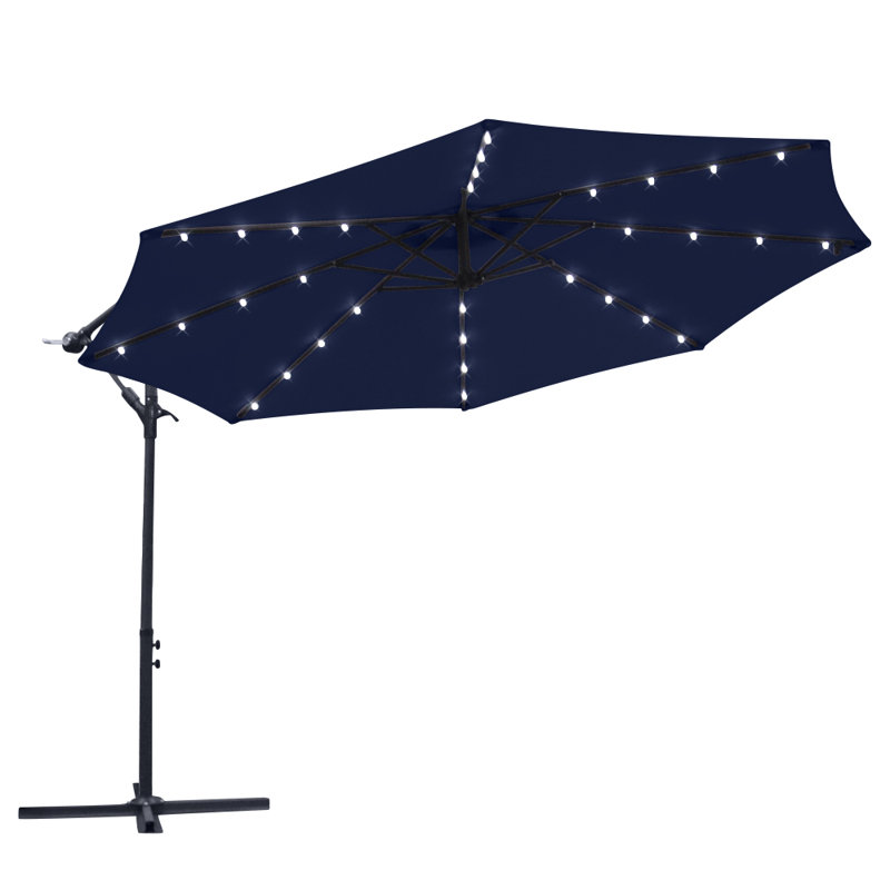 Oullins 3m Cantilever Parasol with Lights, Blue