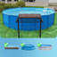 Porte-serviettes de piscine à hauteur réglable et plateau de table avec porte-gobelets, base en métal imperméable et résistante au soleil pour accessoires de piscine hors-terre et de spa