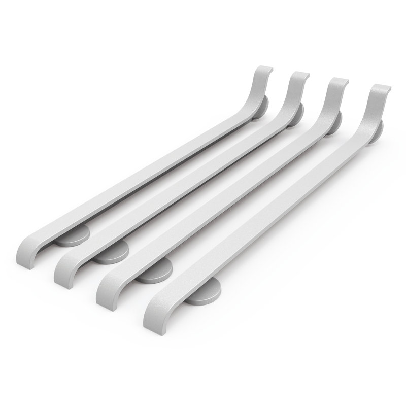 Embout droit pour accessoires de plinthe en aluminium argent mat (ensemble de 4), Argent argent