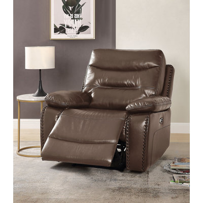 Retha Upholstered Power Reclining Home Theater Seat
