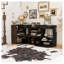 Ensemble de 2 armoires de rangement réglables - Buffet rotatif noir et noyer avec tiroirs pour l'organisation du vestibule, du salon et du couloir