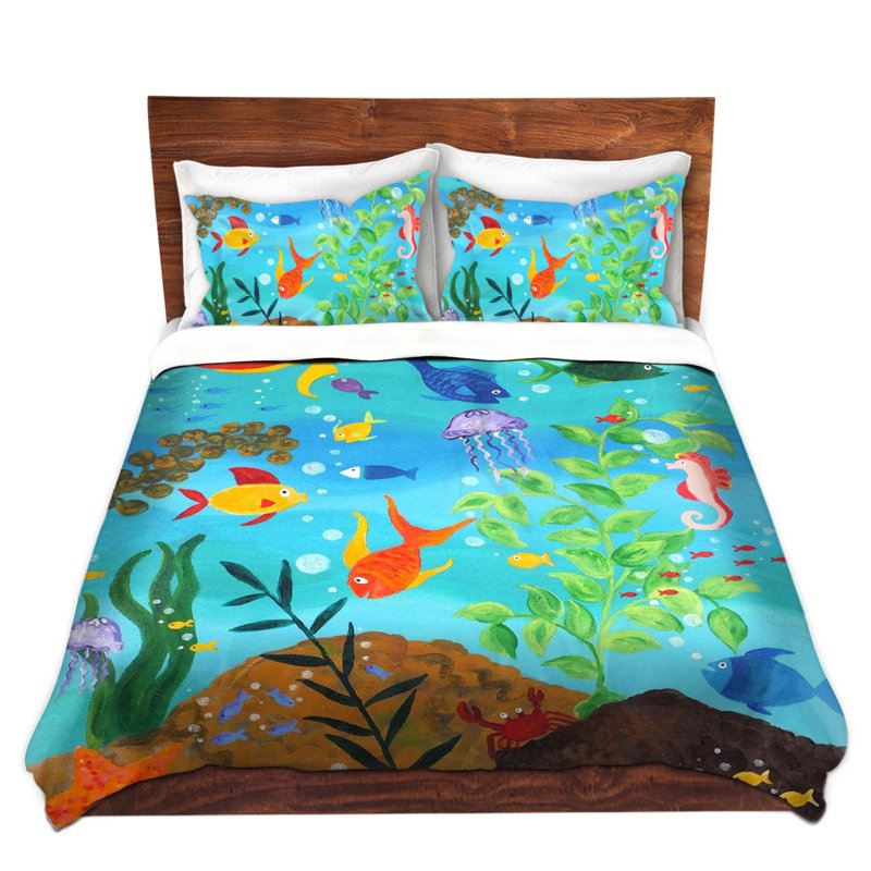  Housses de couette en microfibre nJoy Art Happy Fish III, Très grand