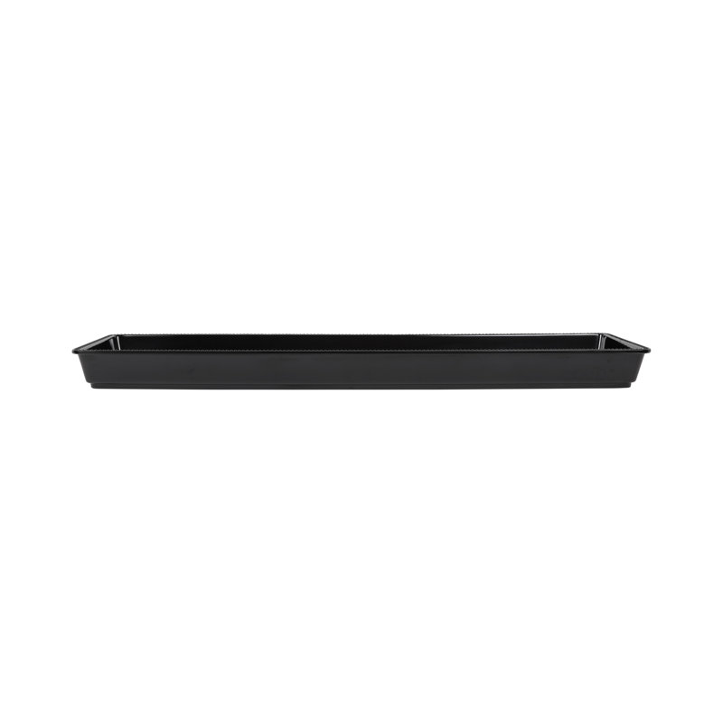 Plateau en mélamine à bords de perles Venetian, H 2 po x l 30 po x P 8 po, Noir
