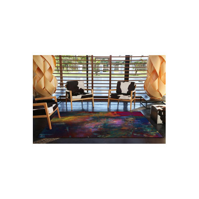 Tapis décoratif multicolore à motif moderne lavable