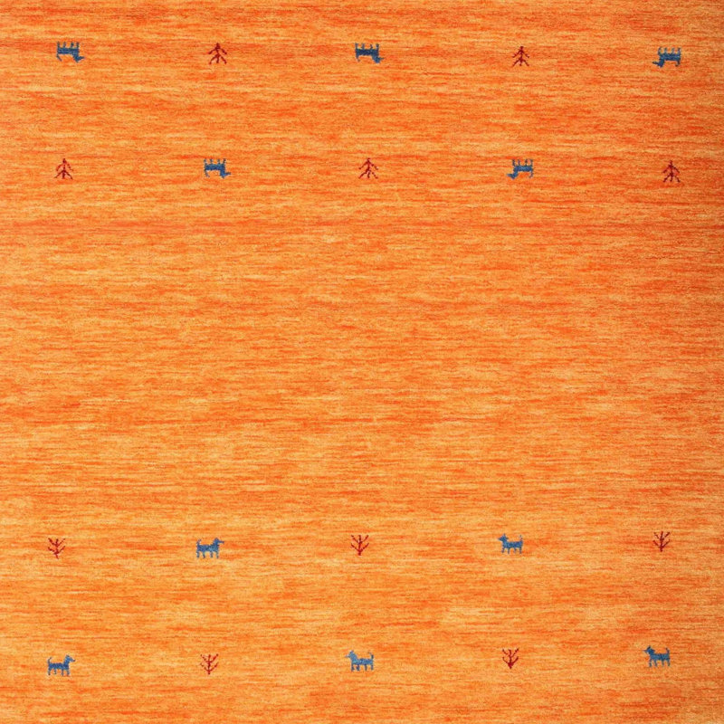 Jaune moutarde Tapis décoratif, Carré 7 pi