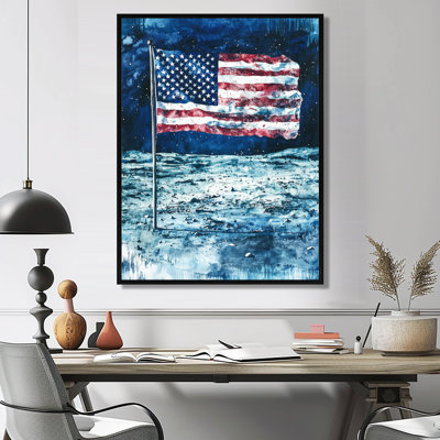 «Usa Flag On The Moon Landing I», art sur toile